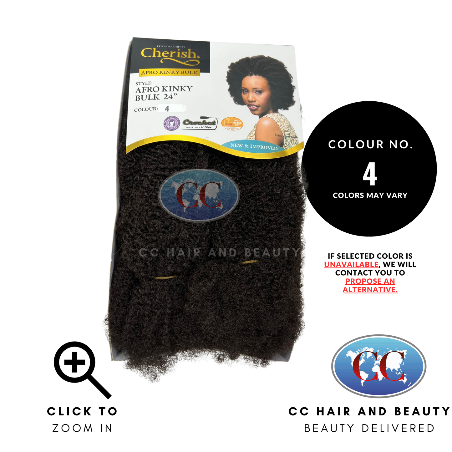 Cherish Afro Kinky Bulk 24"-Color-4