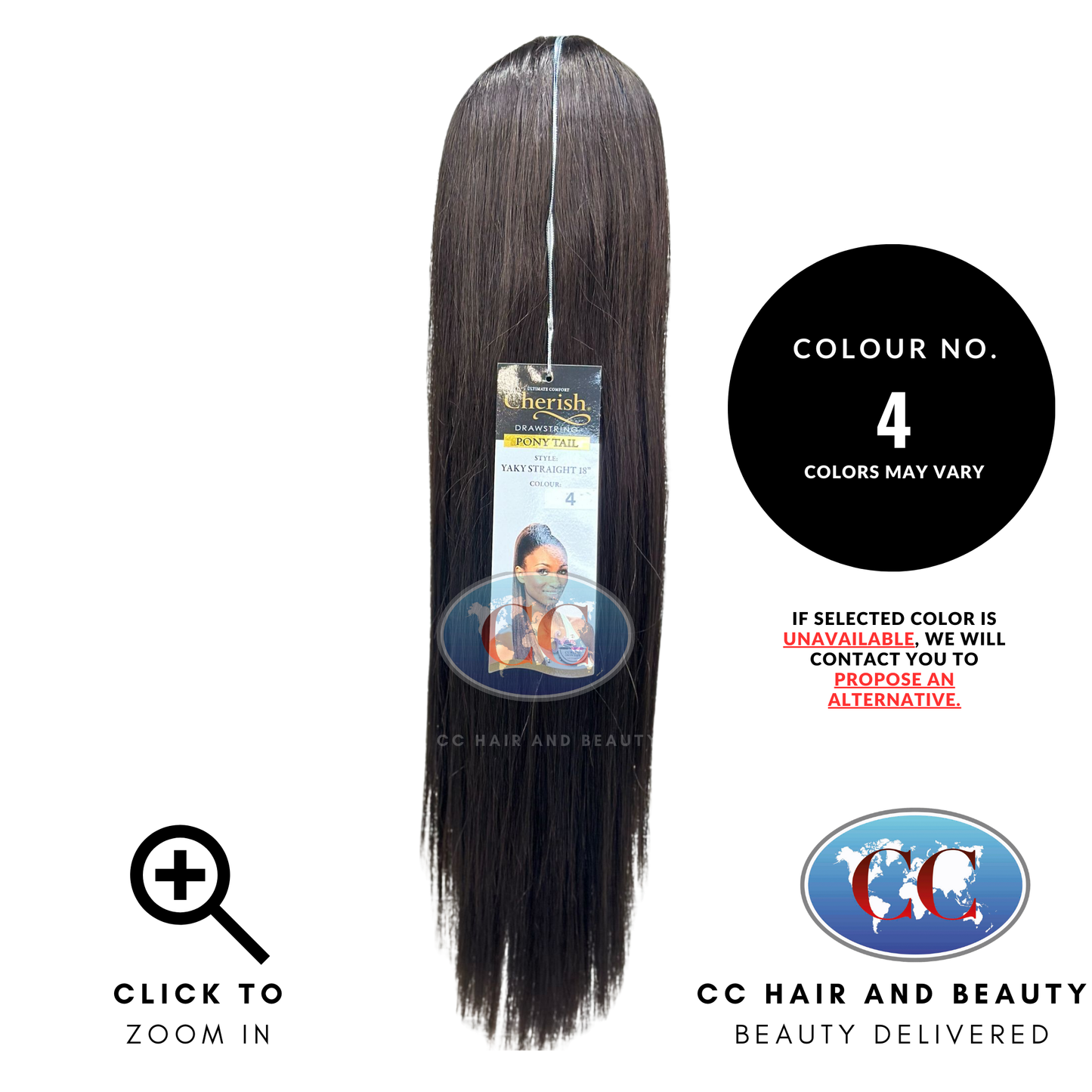 Cherish Drawstring Ponytail Yaky Straight 18"