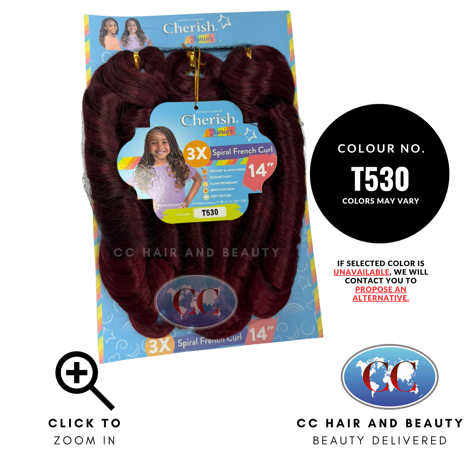 Cherish Junior Kids 3x Spirel French Curl 14" - T530