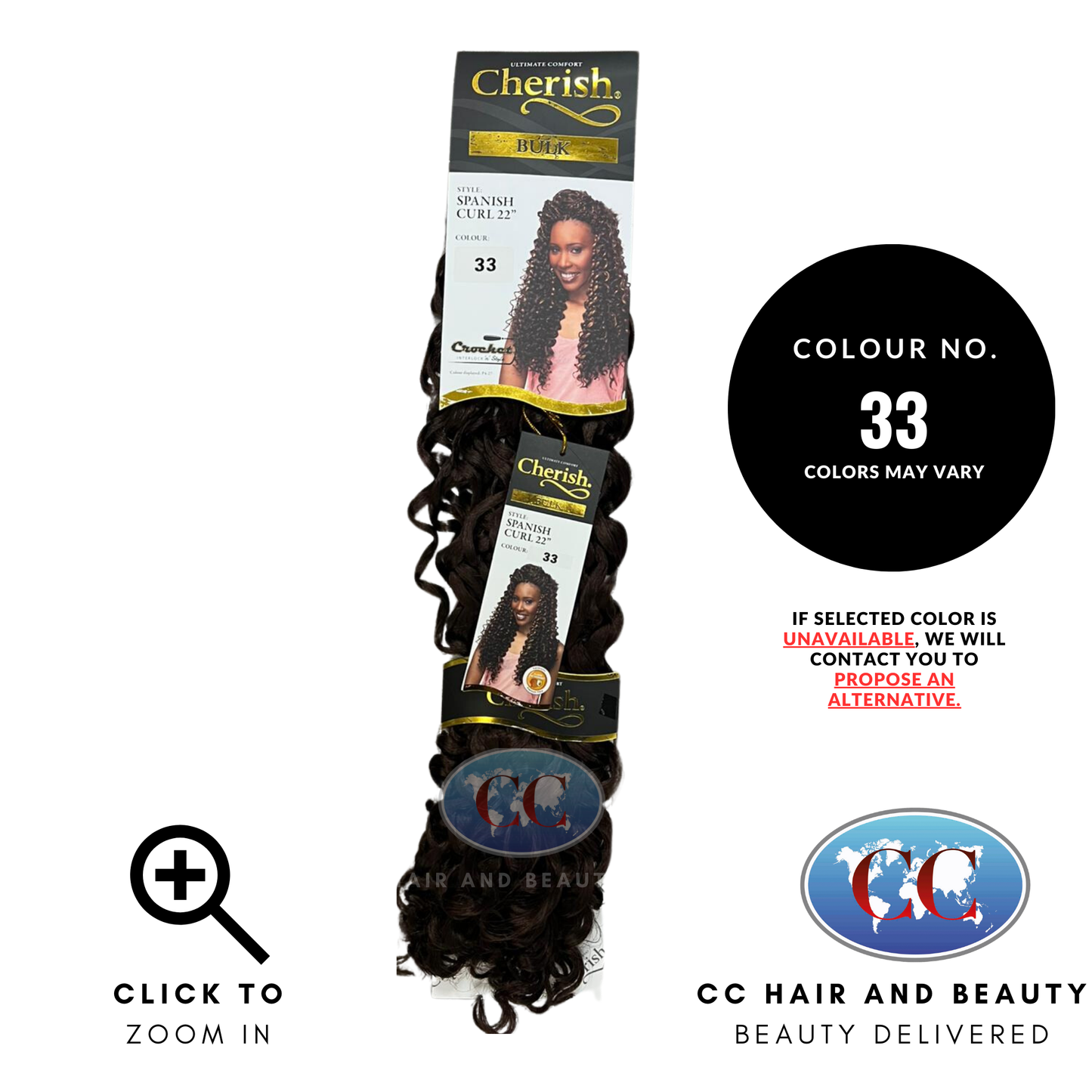 Cherish Spanish Curl Bulk 22"-colour 33