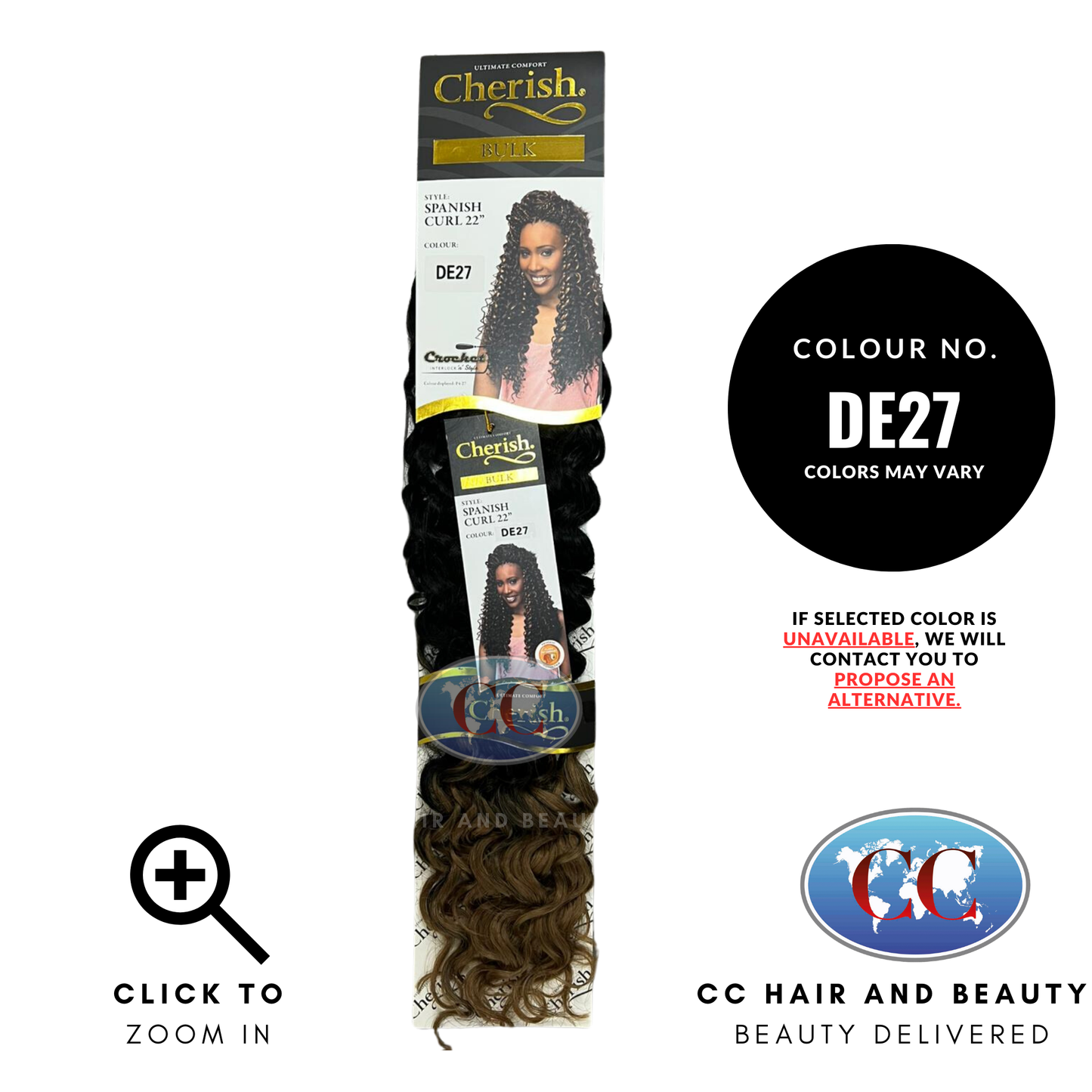 Cherish Spanish Curl Bulk 22"-colour DE27