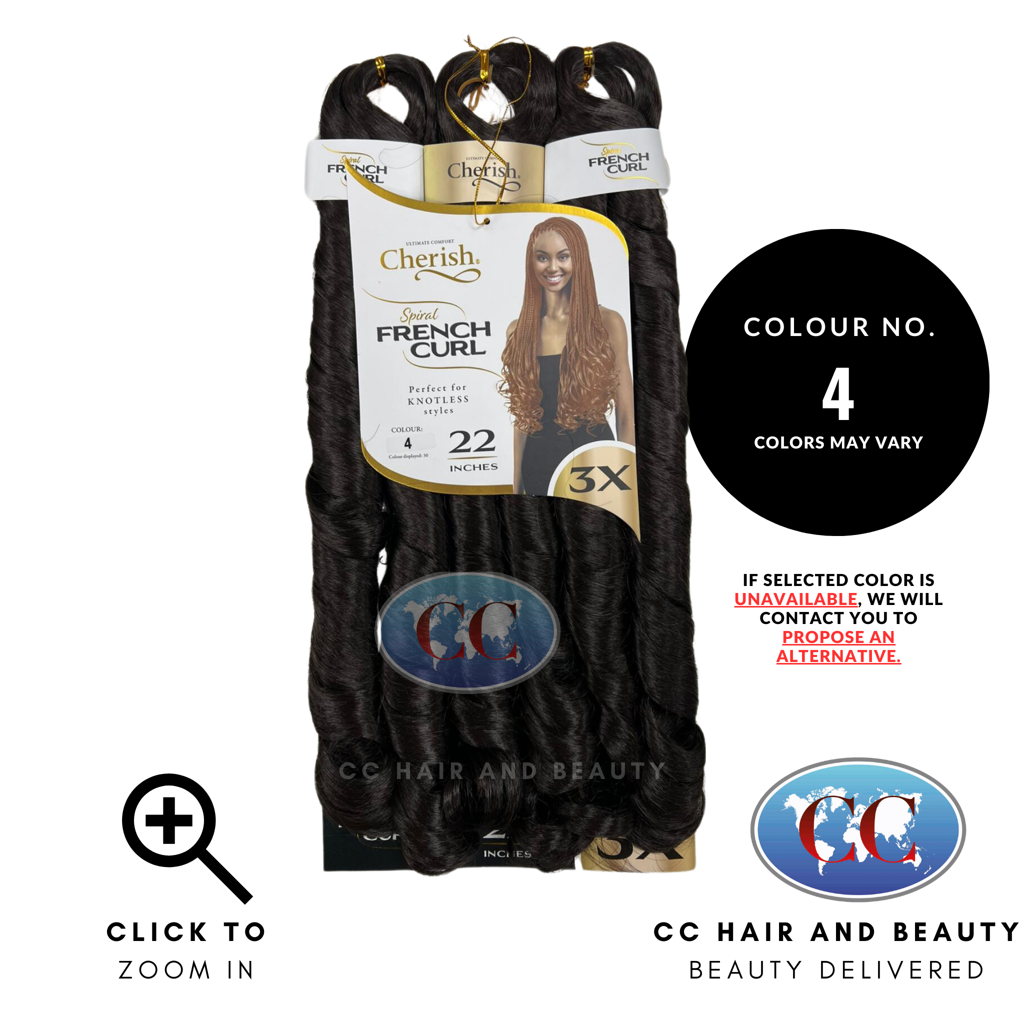 Cherish Spiral French Curl 3x Braid Pre Stretched 22''-colour 4