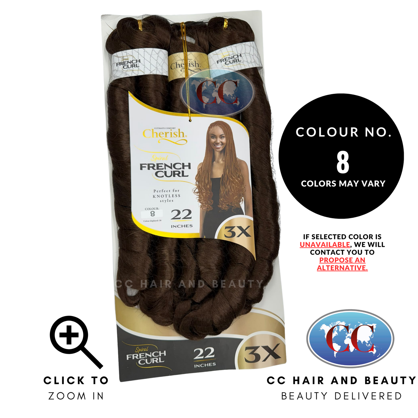 Cherish Spiral French Curl 3x Braid Pre Stretched 22'' - 8