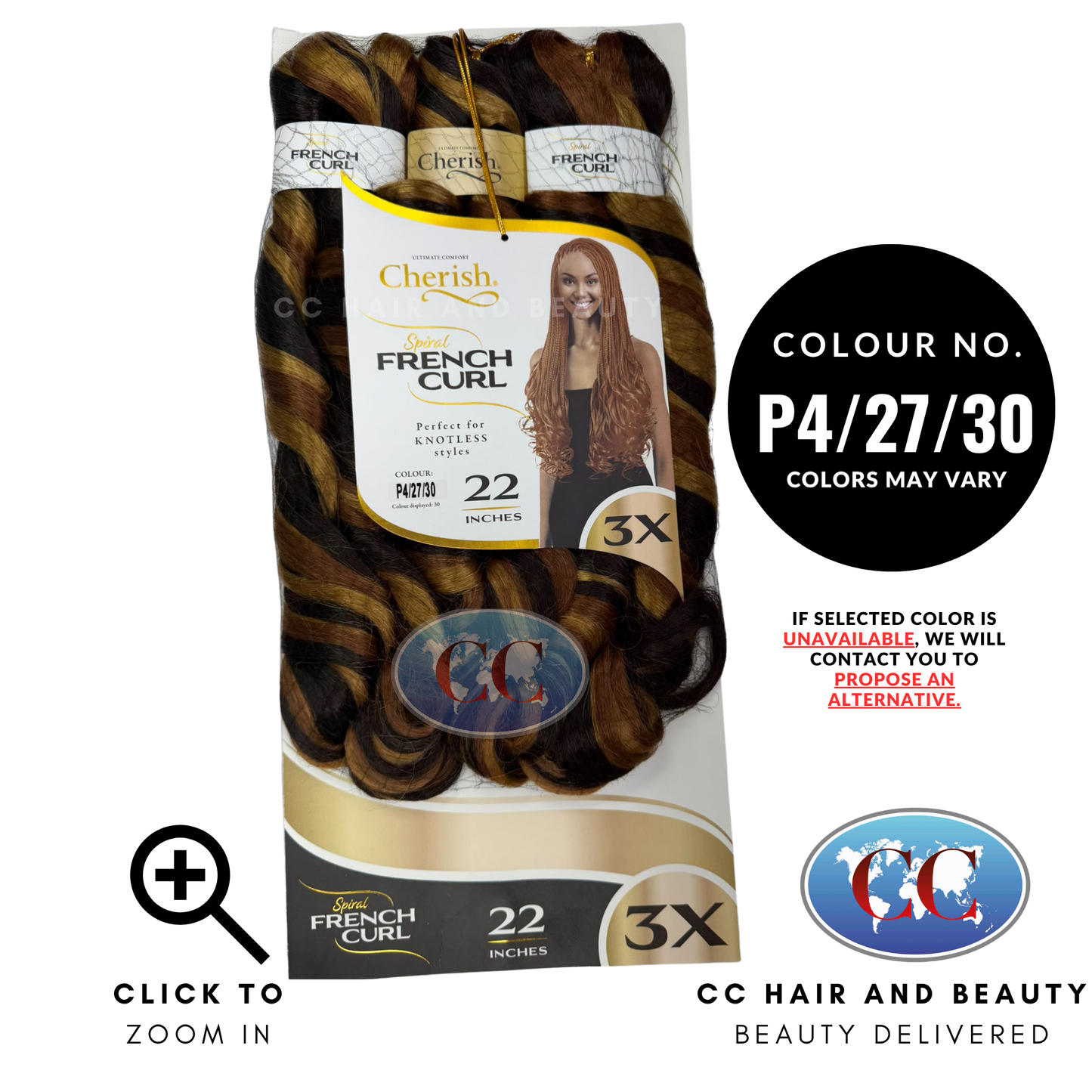 Cherish Spiral French Curl 3x Braid Pre Stretched 22'' - P4/27/30