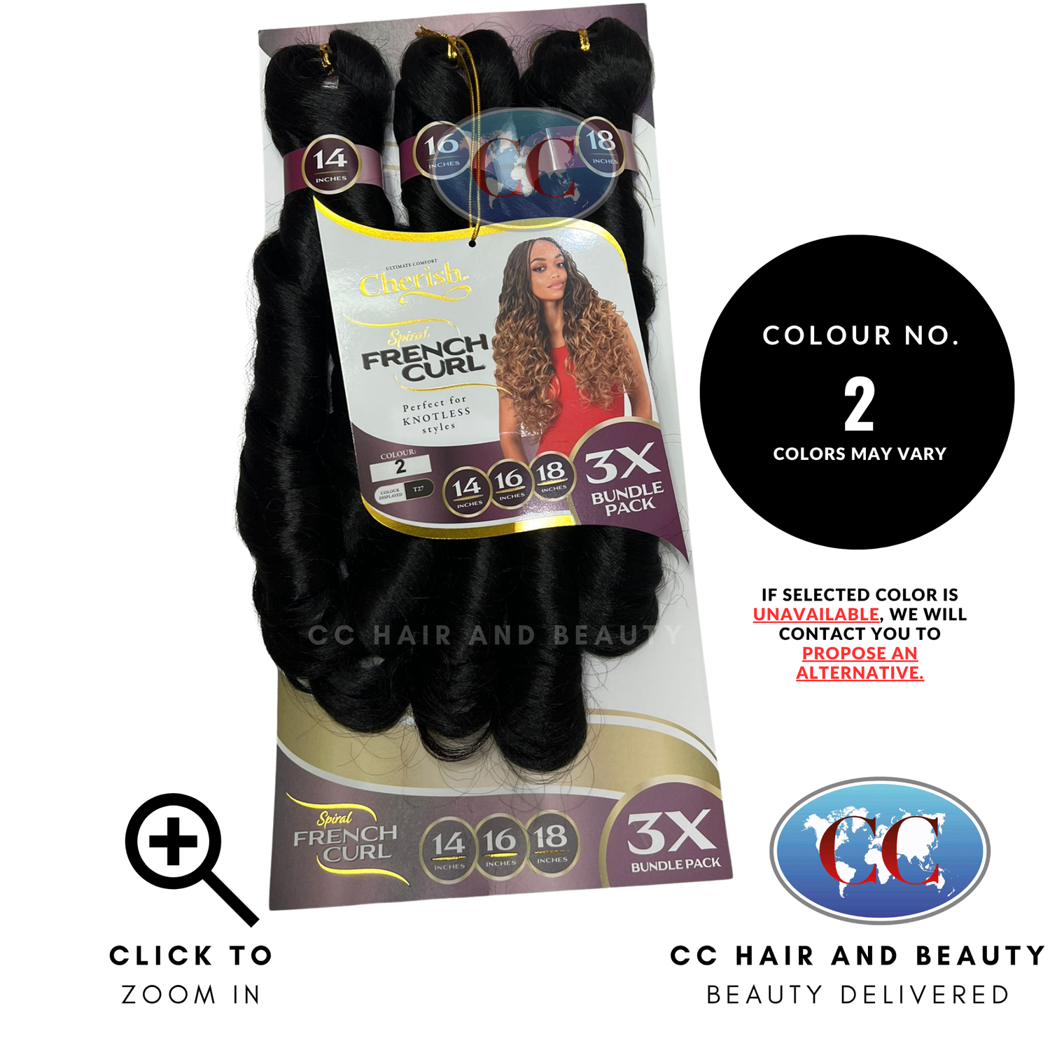 Cherish Spiral French Curl 3x Bundle Pack 14"16"18"- 2