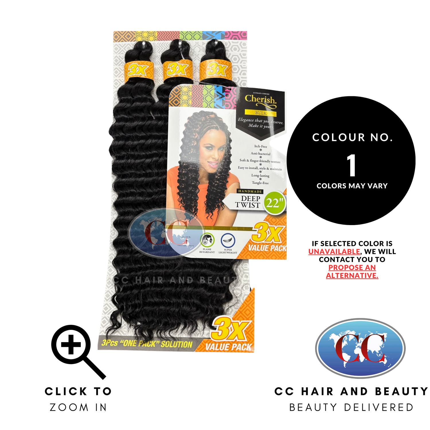 Cherish Synthetic Hair 3X Deep Twist 22"-Colour 1