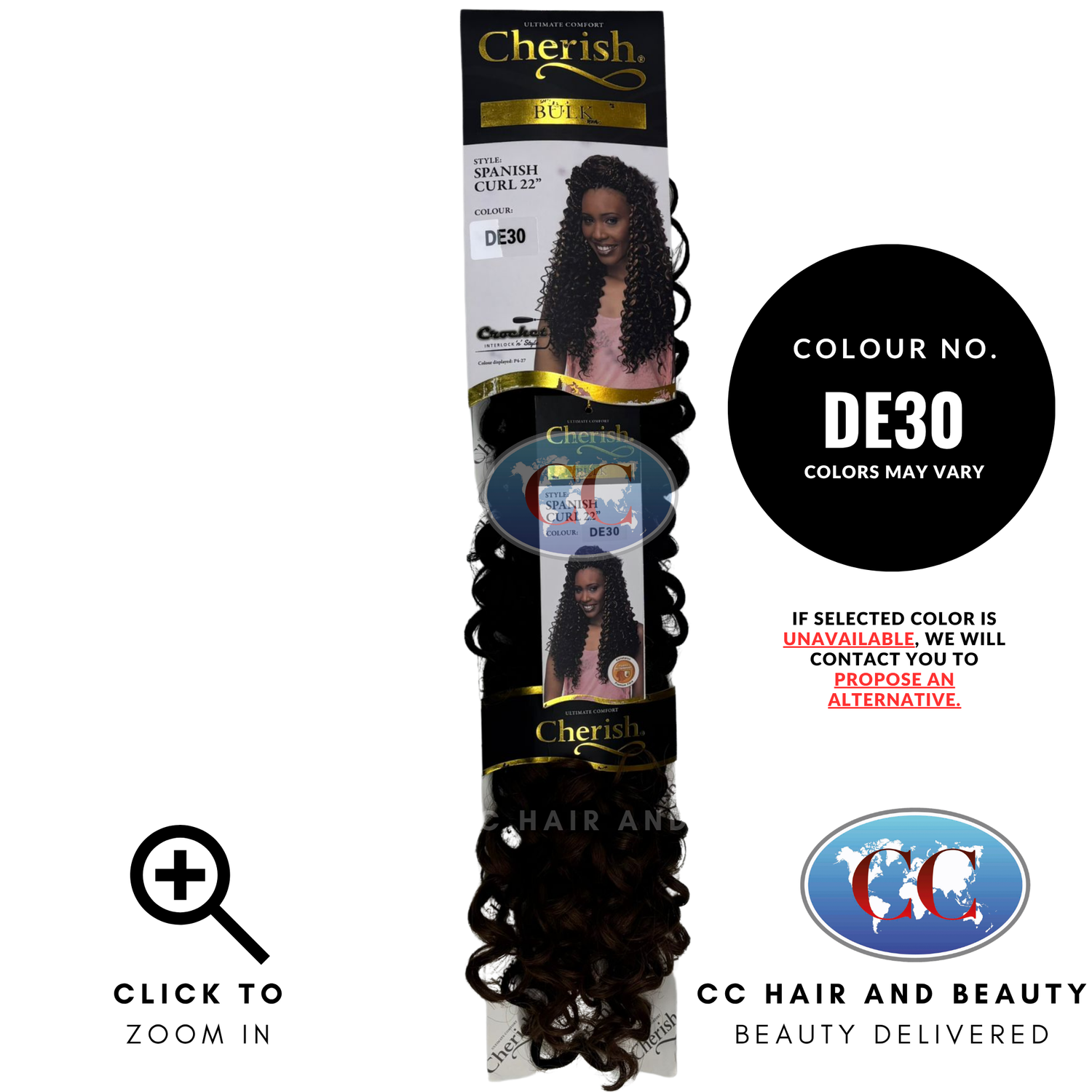 Cherish Synthetic Hair Spanish Curl Bulk 22" -DE30
