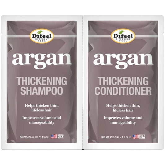 Difeel Shampoo and Conditioner Packet- Argan Thickening 2 x 1 oz