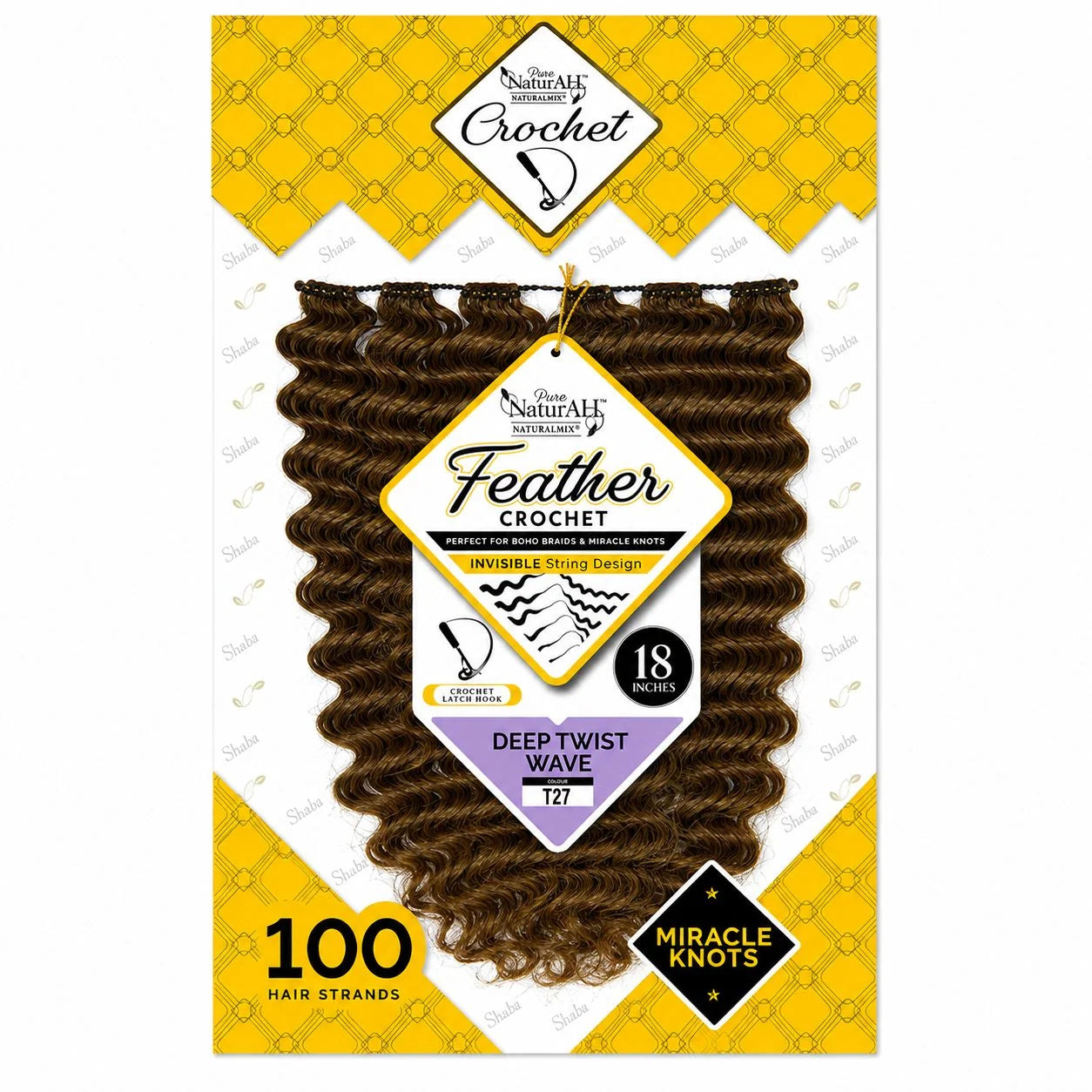 Pure Naturall Naturalmix Feather Crochet Deep Twist Wave 18"