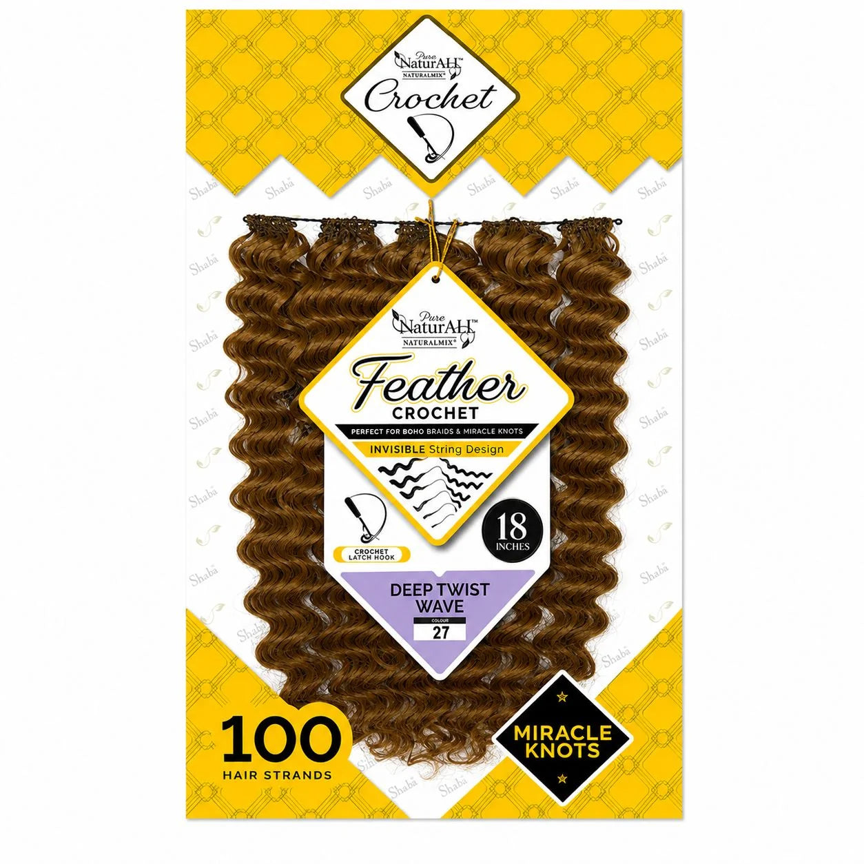 Pure Naturall Naturalmix Feather Crochet Deep Twist Wave 18"