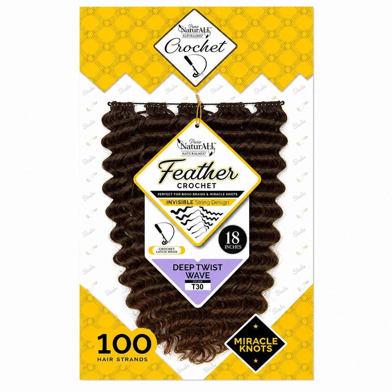 Pure Naturall Naturalmix Feather Crochet Deep Twist Wave 18"