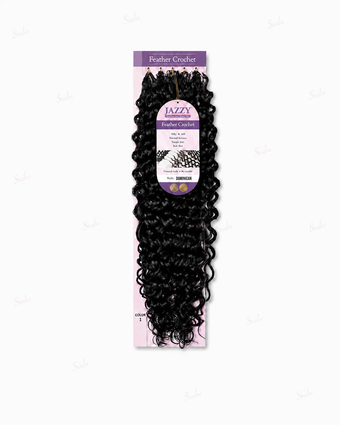 JAZZY Feather Crochet Hair Brazilian Human Hair Blend Crochet - Dominican 18"