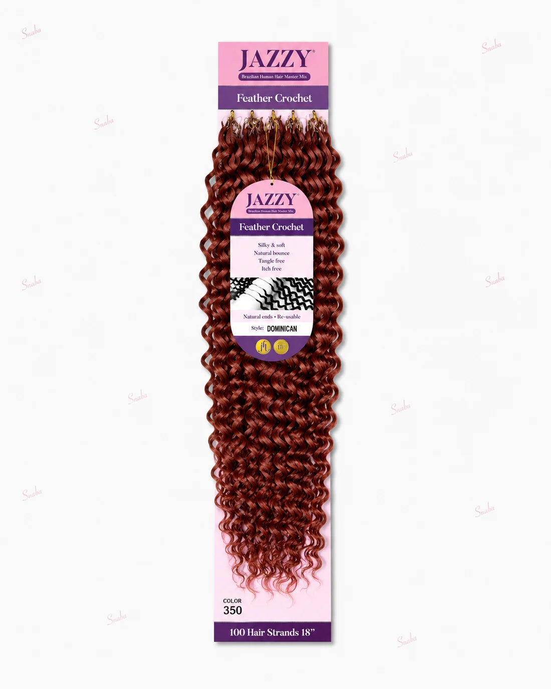 JAZZY Feather Crochet Hair Brazilian Human Hair Blend Crochet - Dominican 18"