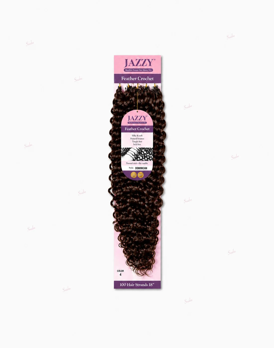 JAZZY Feather Crochet Hair Brazilian Human Hair Blend Crochet - Dominican 18"