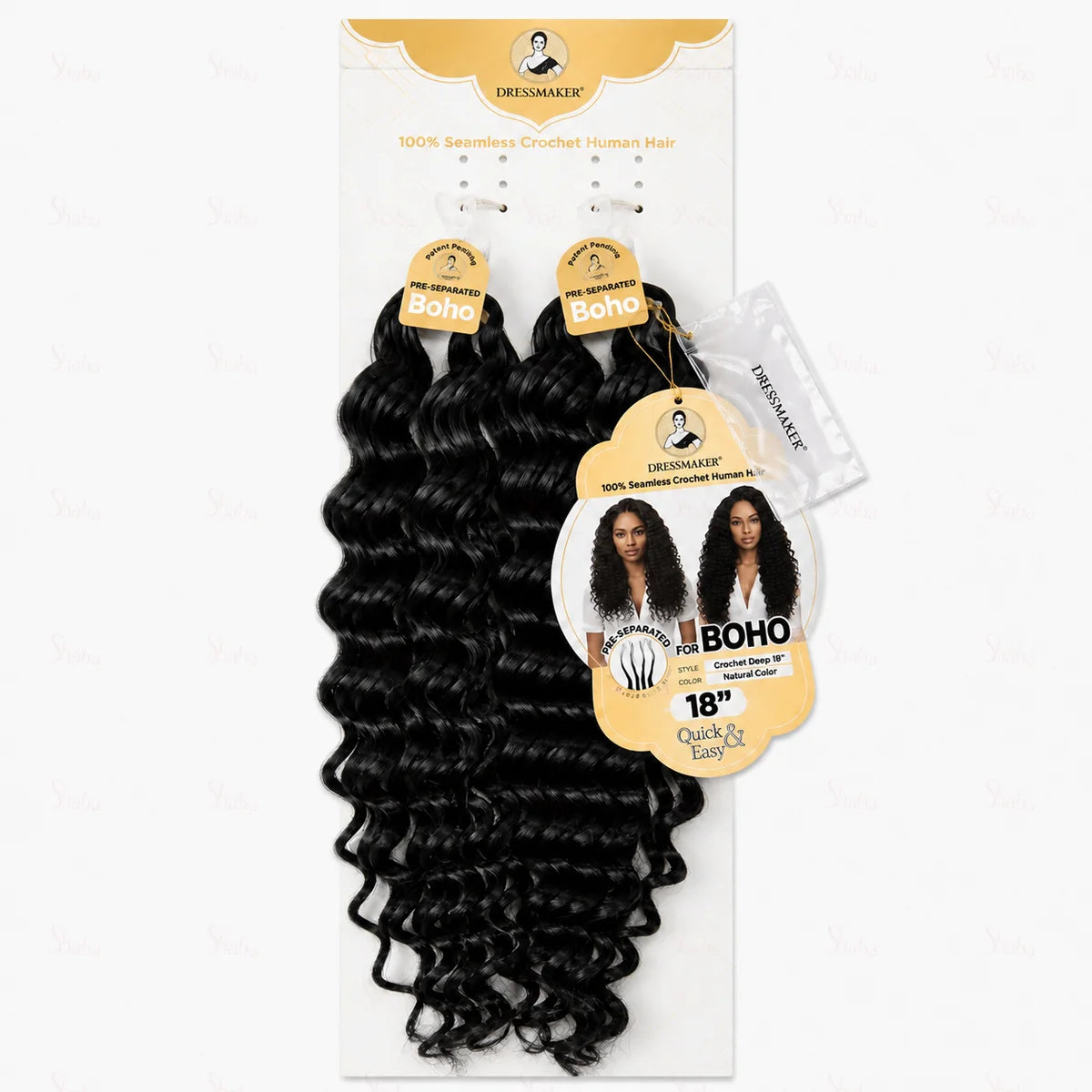 Dressmaker 100% Pre Separated For Boho Seamless Crochet Human Hair Deep 14"18"