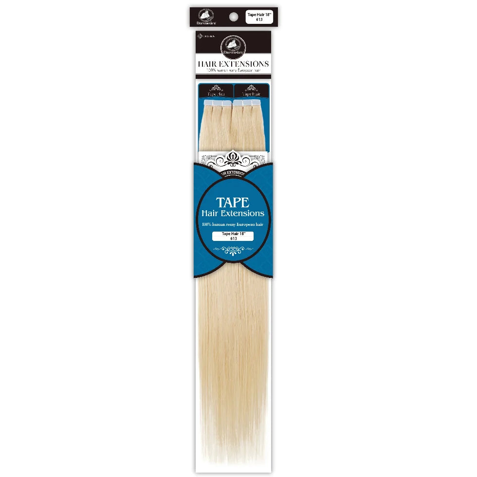 Dressmaker 100% Human Remy European Tape Hair Extensions Straight -40Pcs