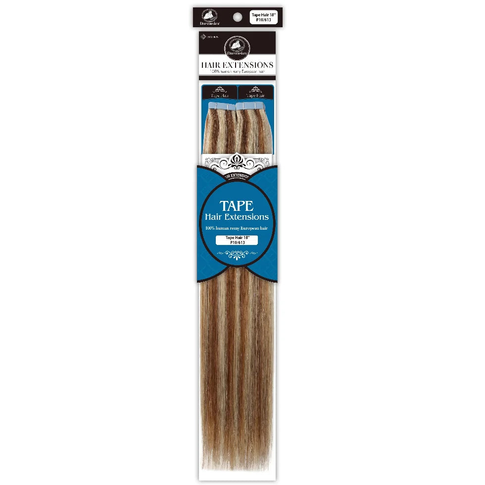 Dressmaker 100% Human Remy European Tape Hair Extensions Straight -40Pcs