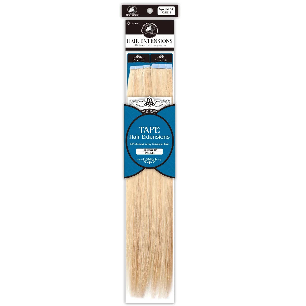 Dressmaker 100% Human Remy European Tape Hair Extensions Straight -40Pcs