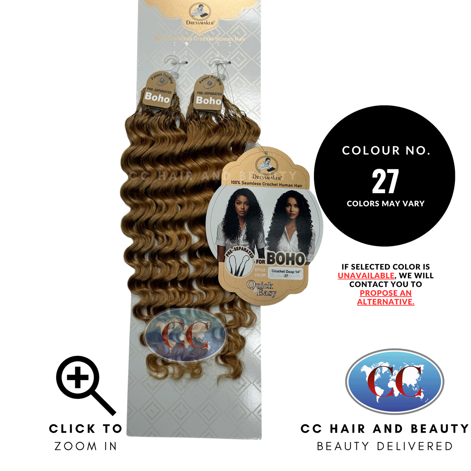 Dressmaker 100% Pre Separated For Boho Seamless Crochet Human Hair Deep 14" - 27