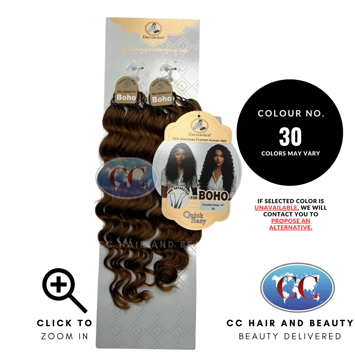 Dressmaker 100% Pre Separated For Boho Seamless Crochet Human Hair Deep 14" - 30