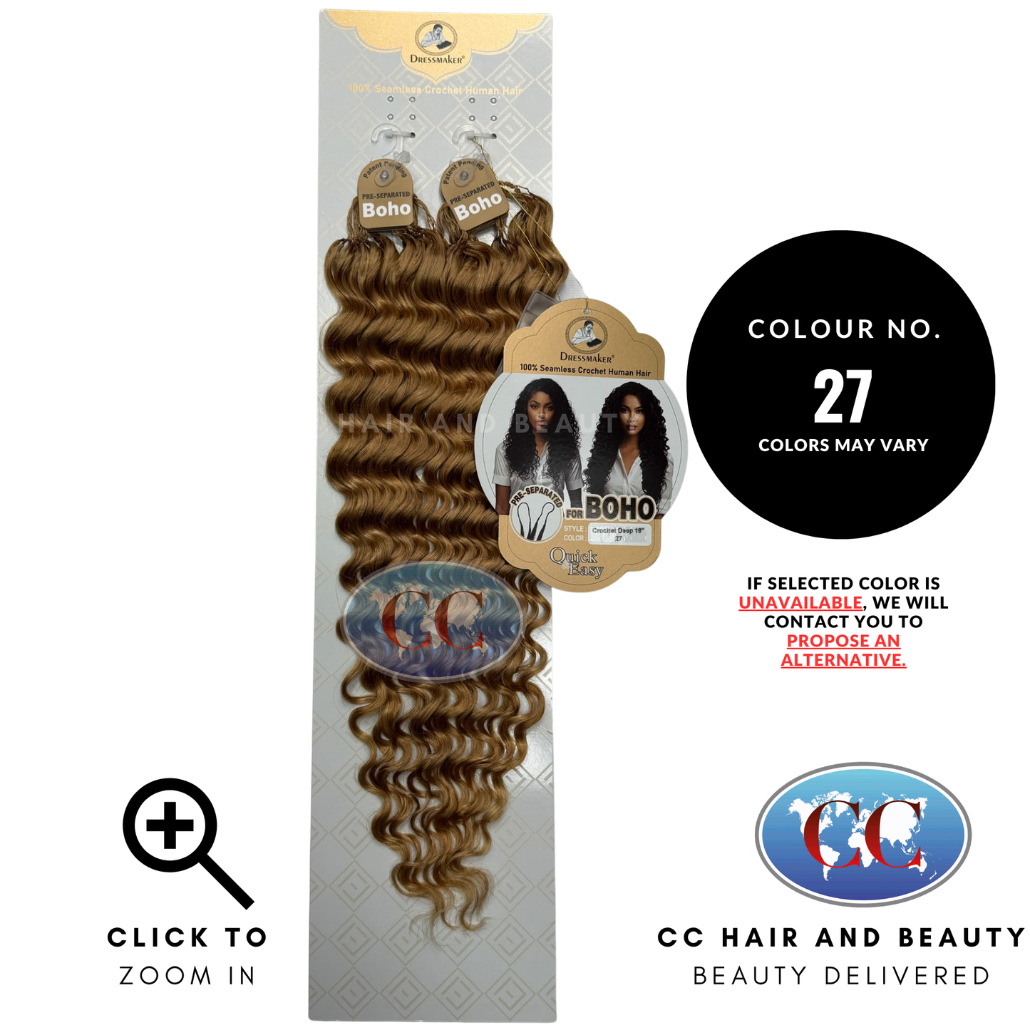 Dressmaker 100% Pre Separated For Boho Seamless Crochet Human Hair Deep 18" - 27