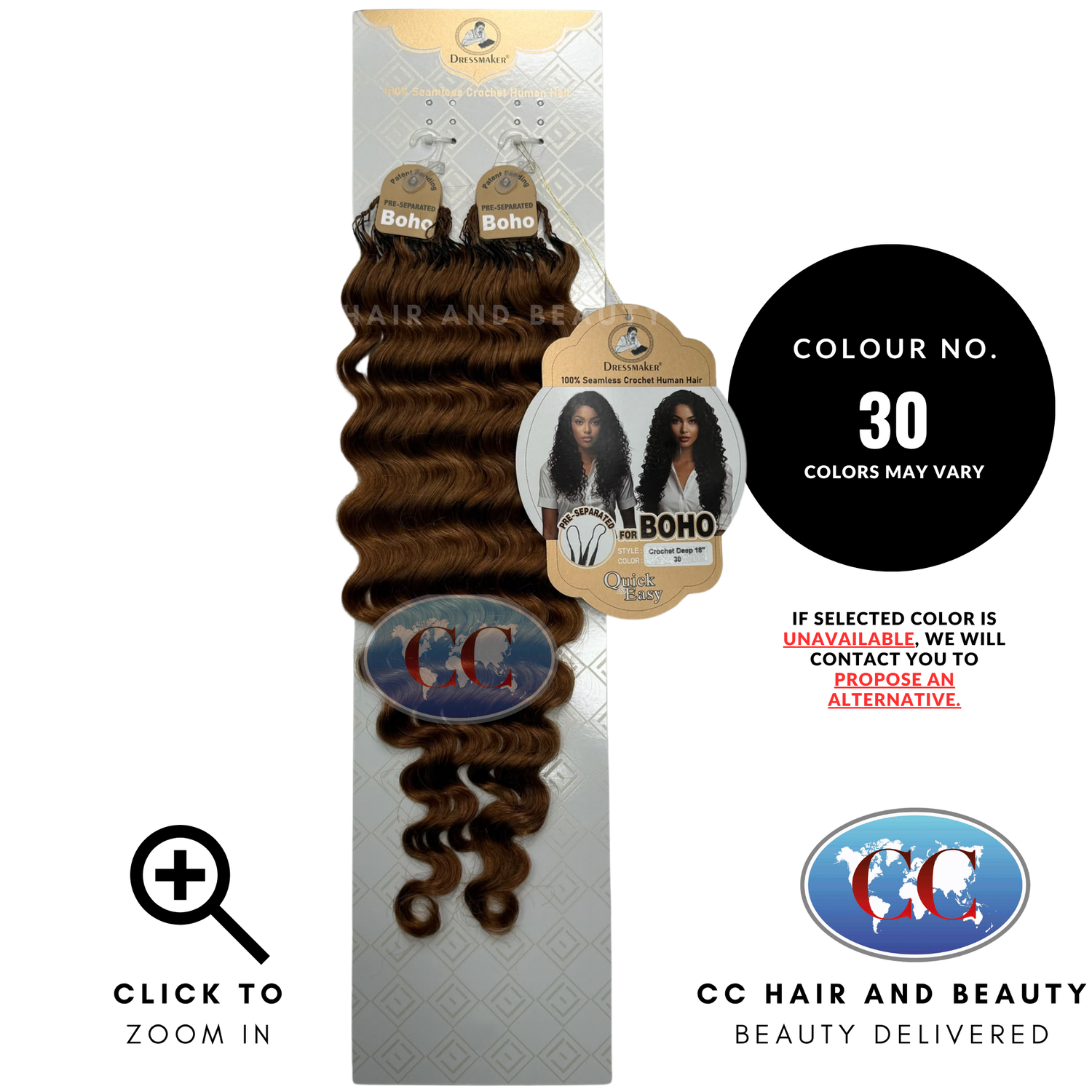 Dressmaker 100% Pre Separated For Boho Seamless Crochet Human Hair Deep 18" - 30