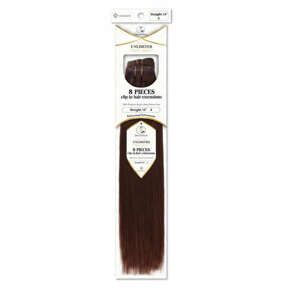 Dressmaker Unlimited 8 pcs Clip in Human Hair Extension 14, 18 & 22" - Straight