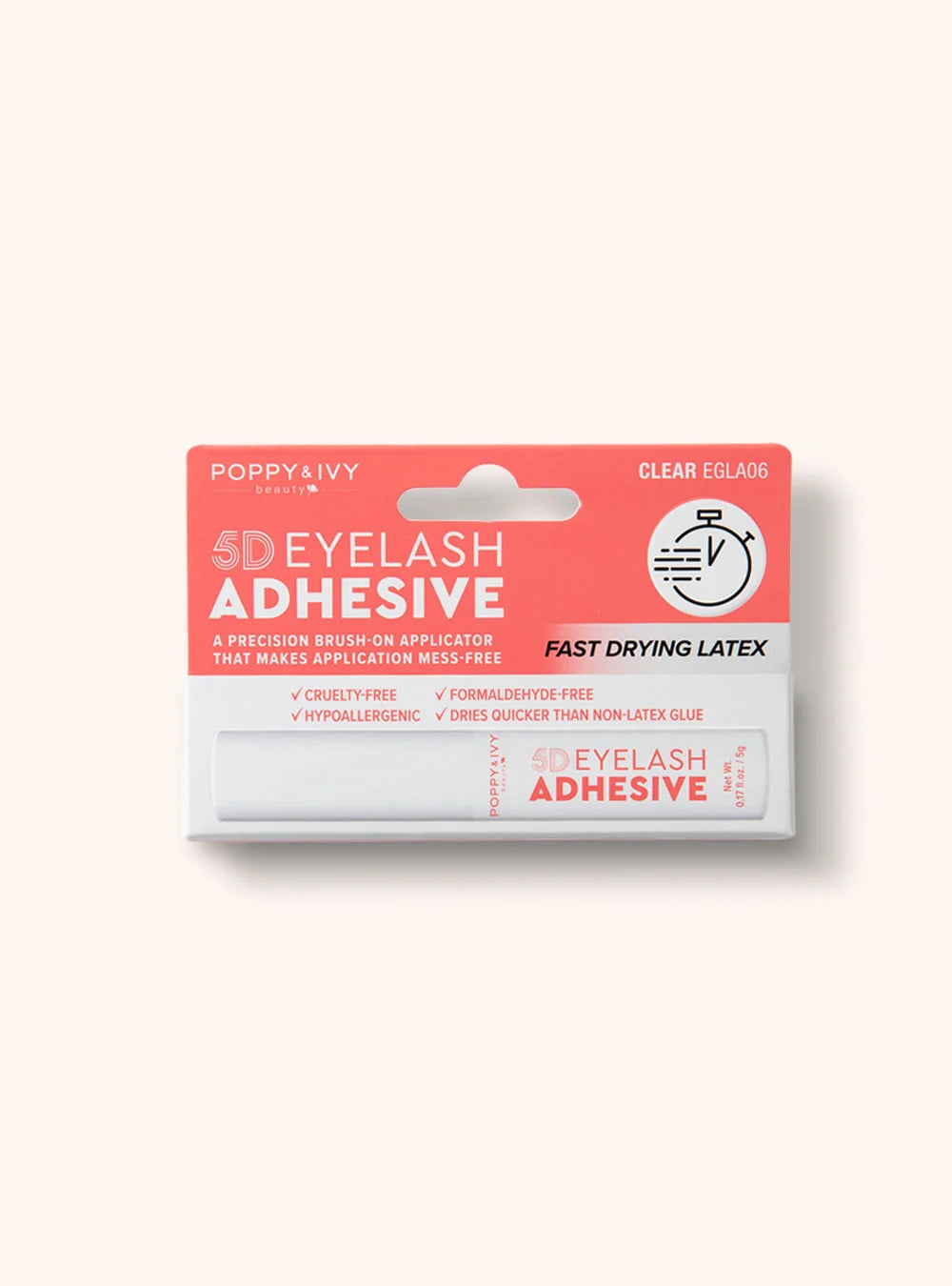 Poppy & Ivy Beauty 5D Eyelash Brush Adhesive - Fast Drying