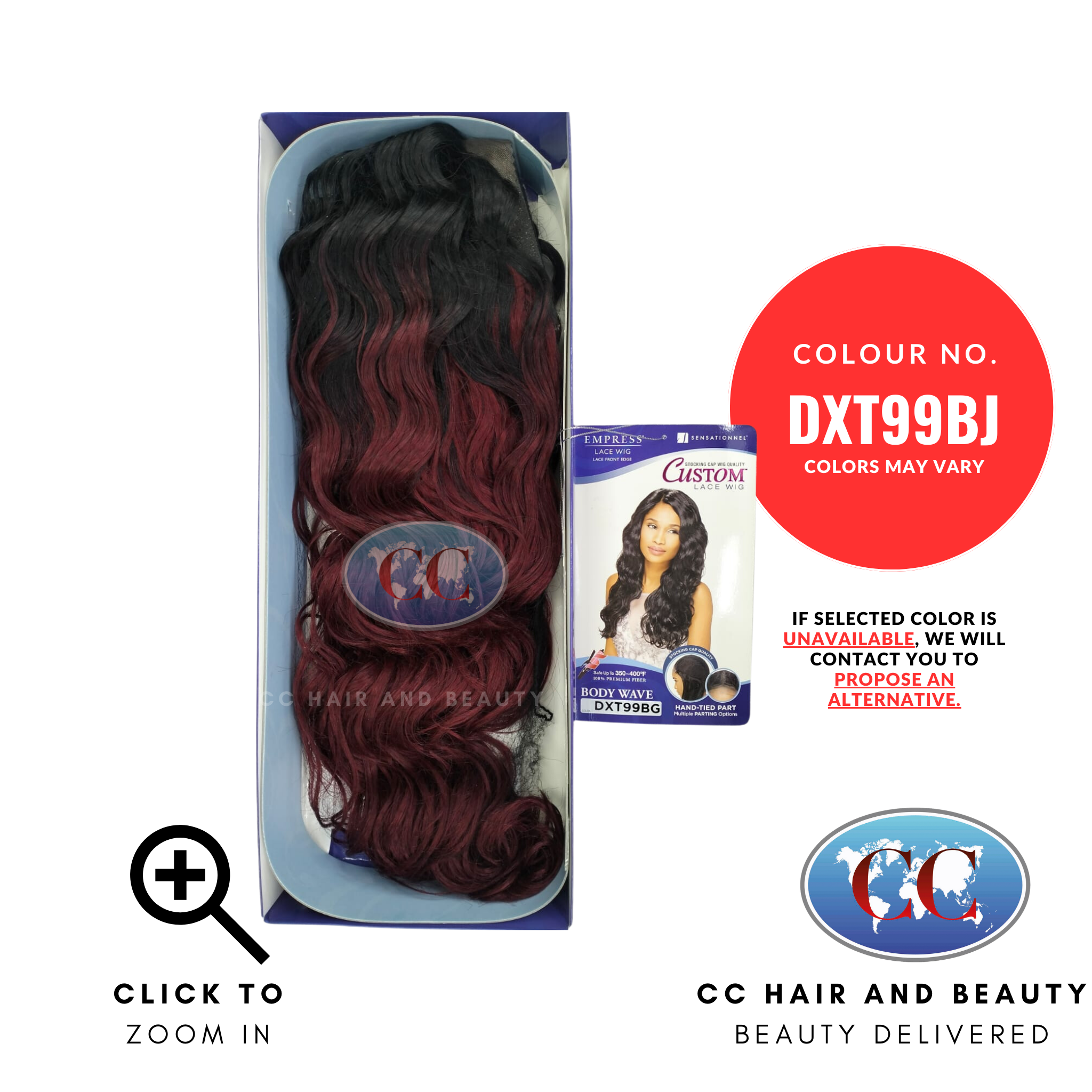 Empress Custom Synthetic Lace Front Wig - Body Wave-Colour DXT99BJ