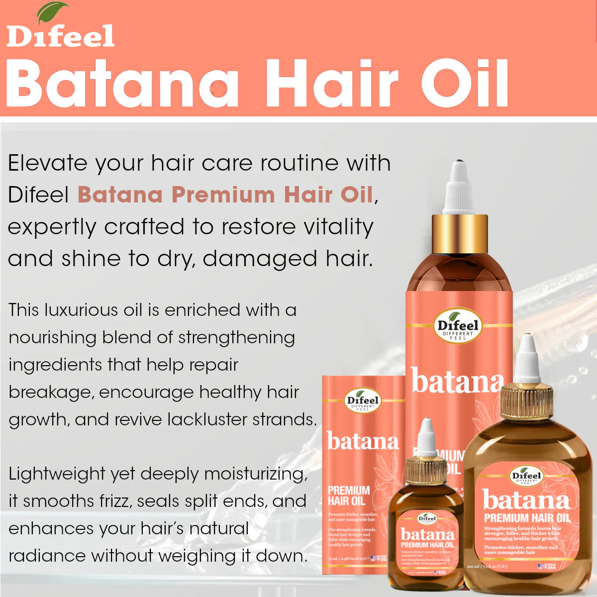 Difeel Batana Premium Hair Oil 8 Ounces