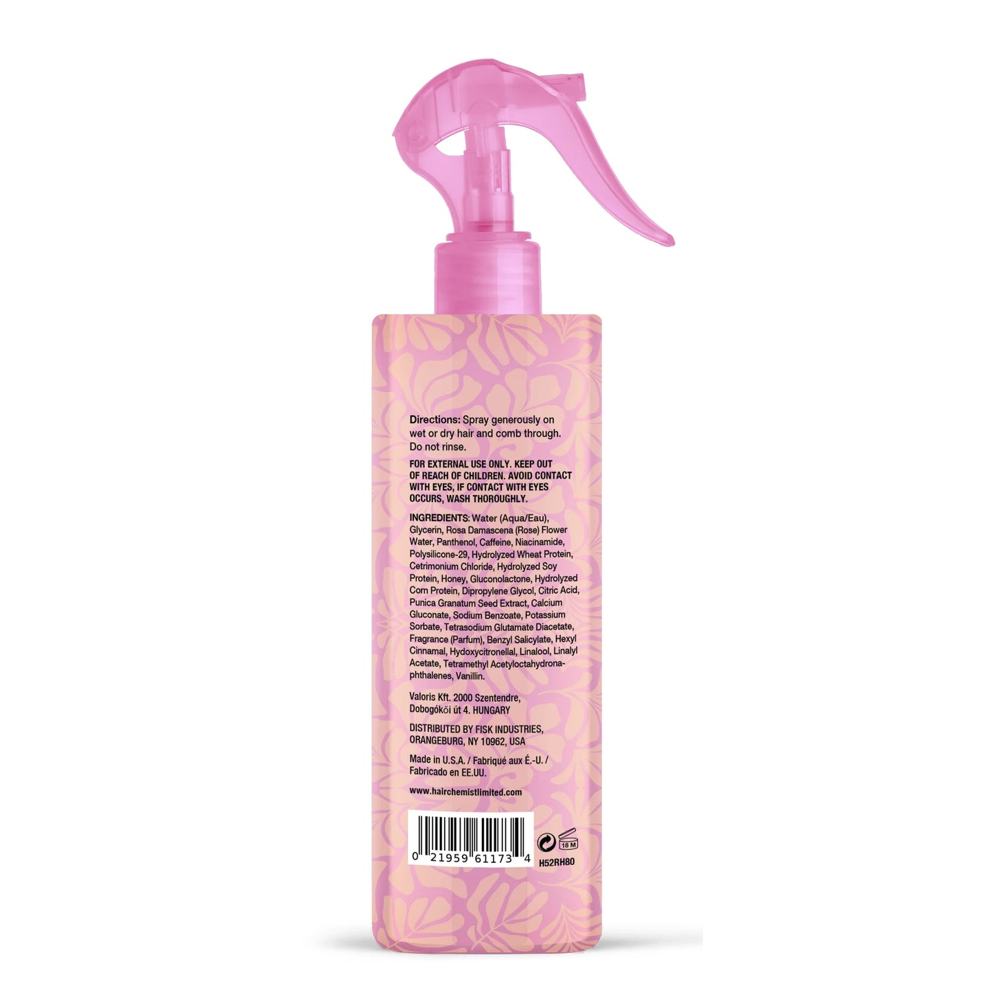 Hair Chemist Rose & Honey Leave in Spray 8 oz.