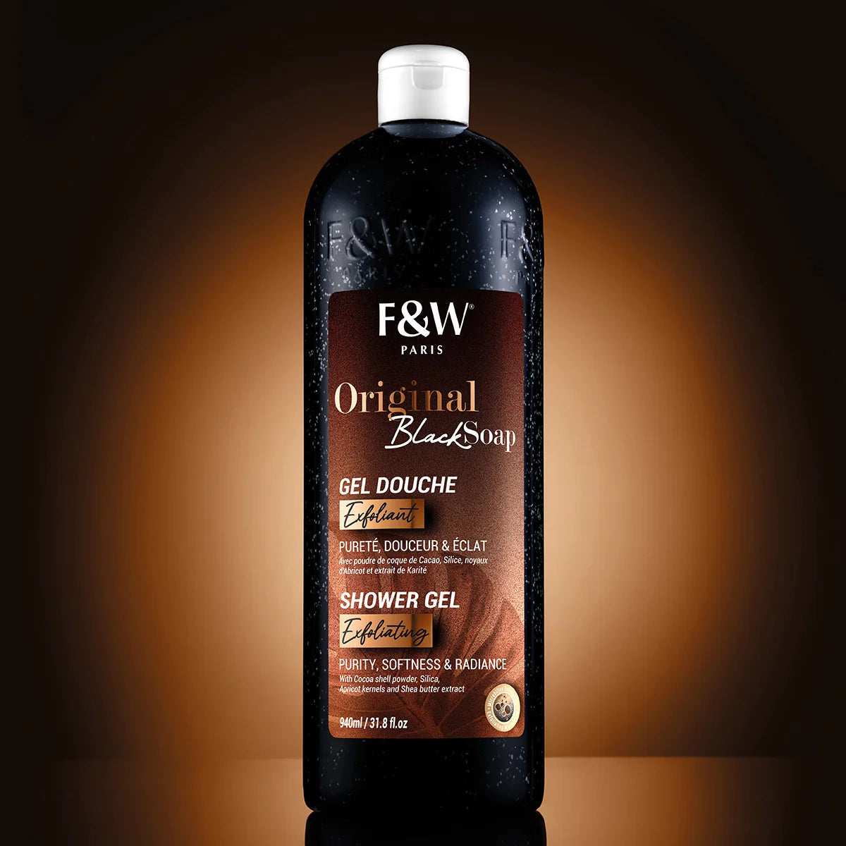 Fair & White Original Black Soap Shower Gel Exfoliating 940ml