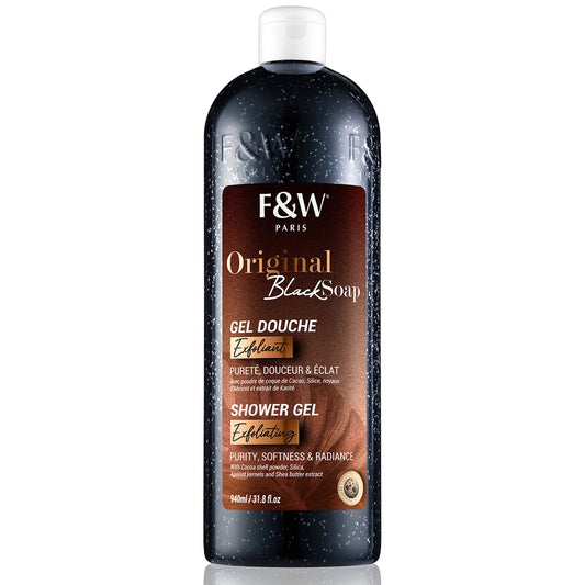 Fair & White Original Black Soap Shower Gel Exfoliating 940ml