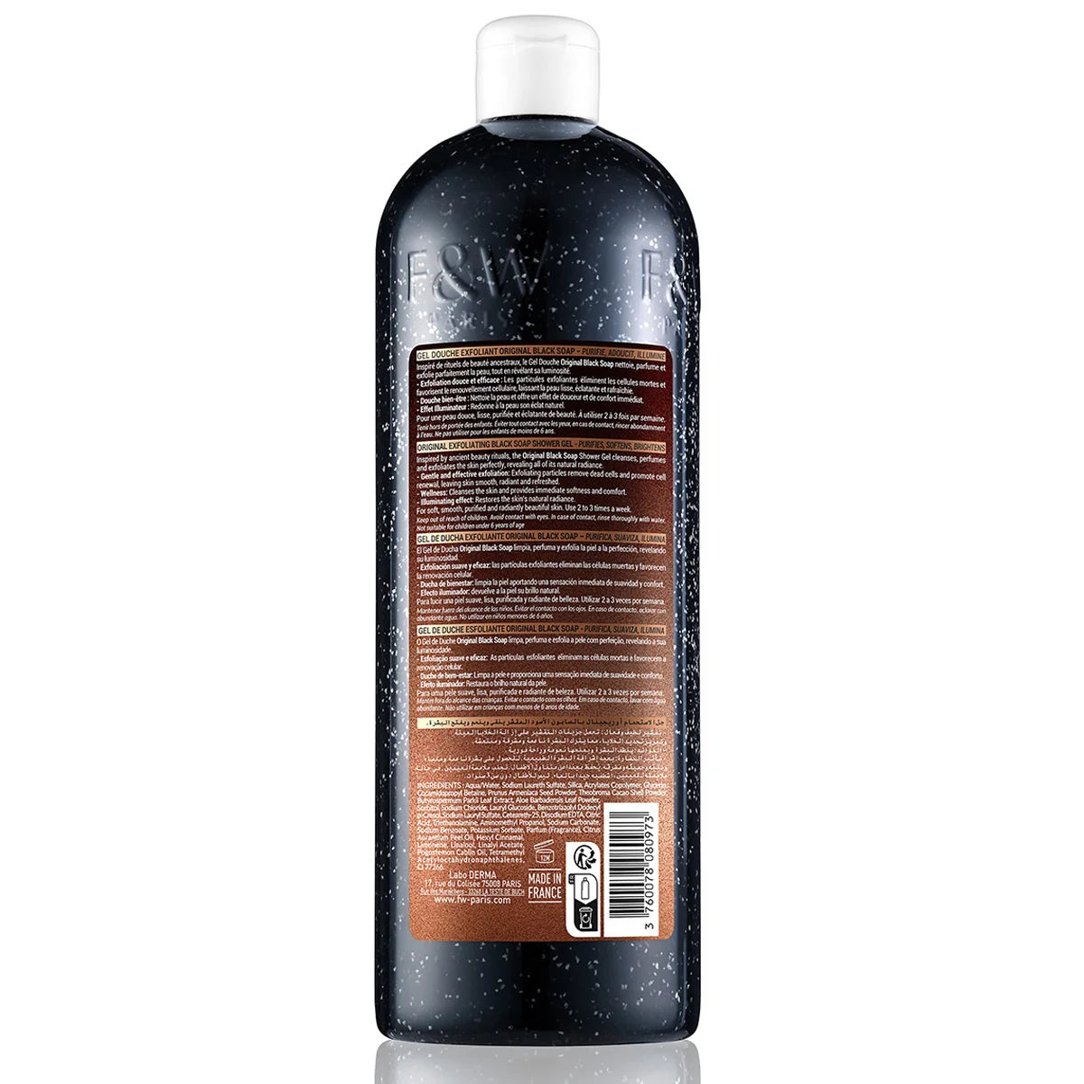 Fair & White Original Black Soap Shower Gel Exfoliating 940ml