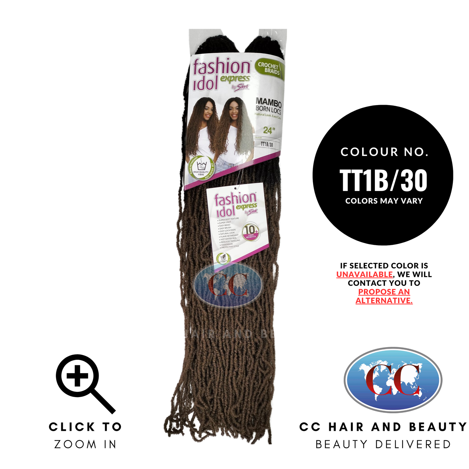 Fashion Idol Express 2X Mambo Born Locs 24"-Colour TT1B/30