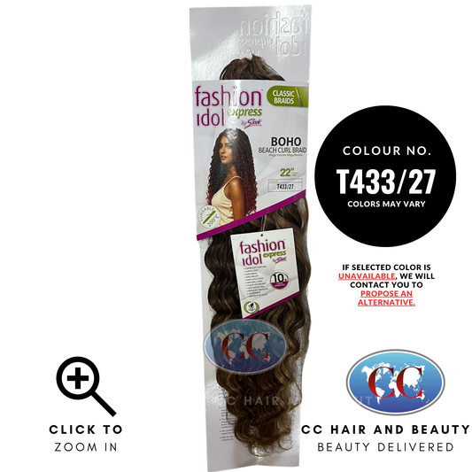 Fashion Idol Express Boho Beach Curl Braid 22" Synthetic Braiding Hair-T433/27
