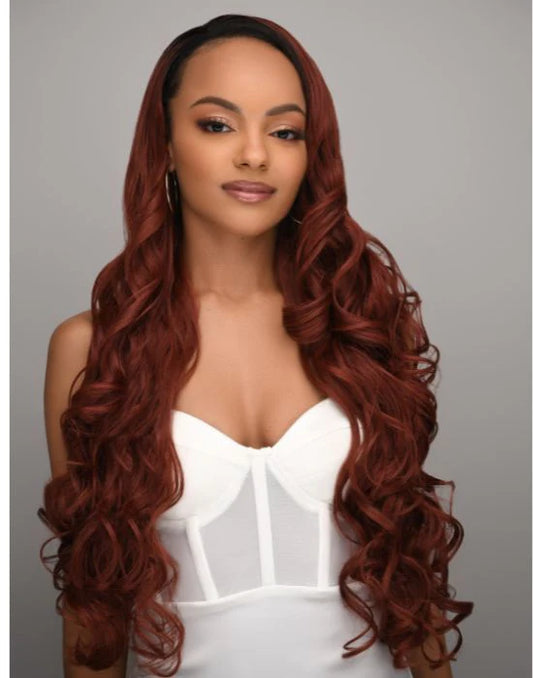 Feme 2-in-1 Synthetic Half Wig and Ponytail - Raven