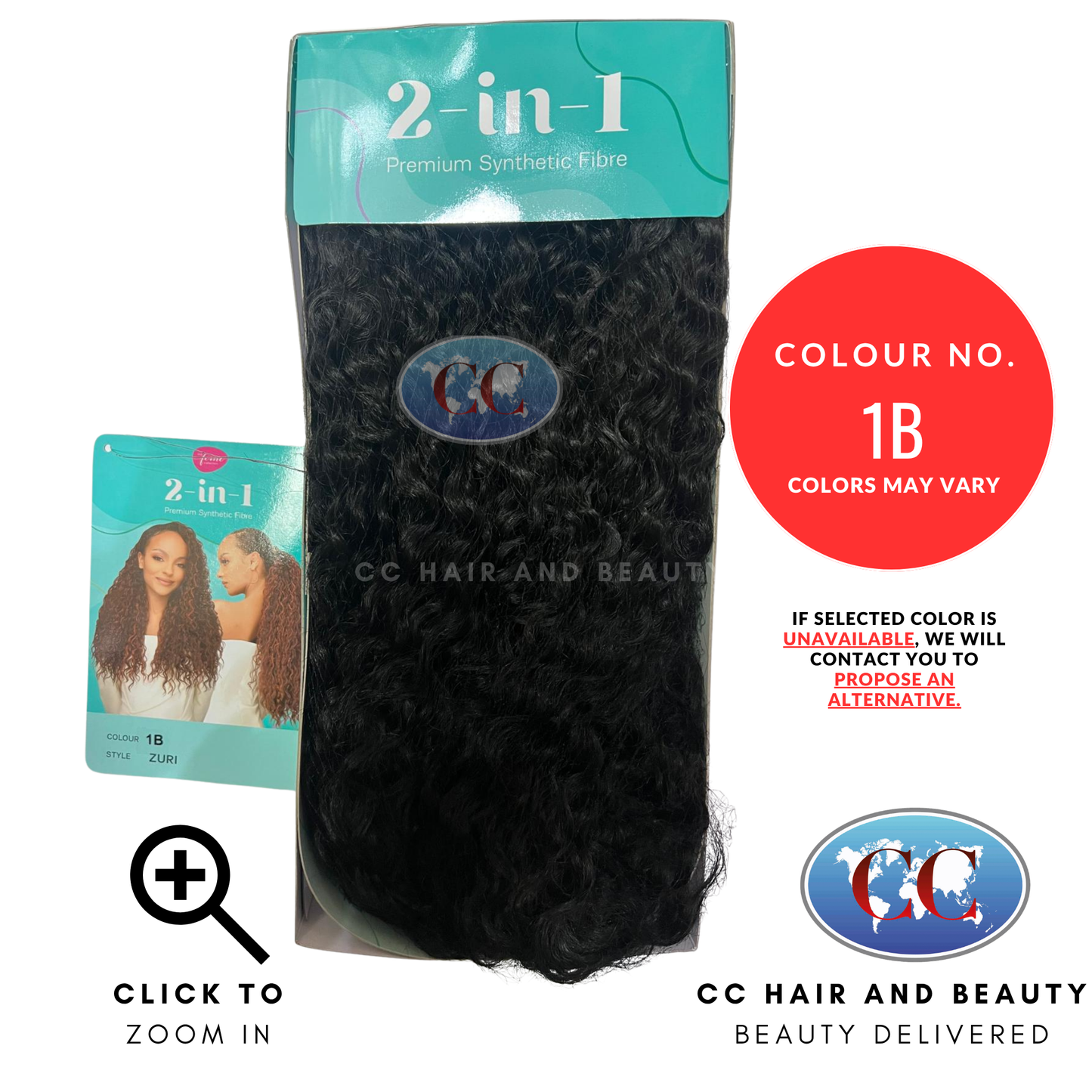 Feme 2-in-1 Half Wig & Ponytail - Zuri- 1B