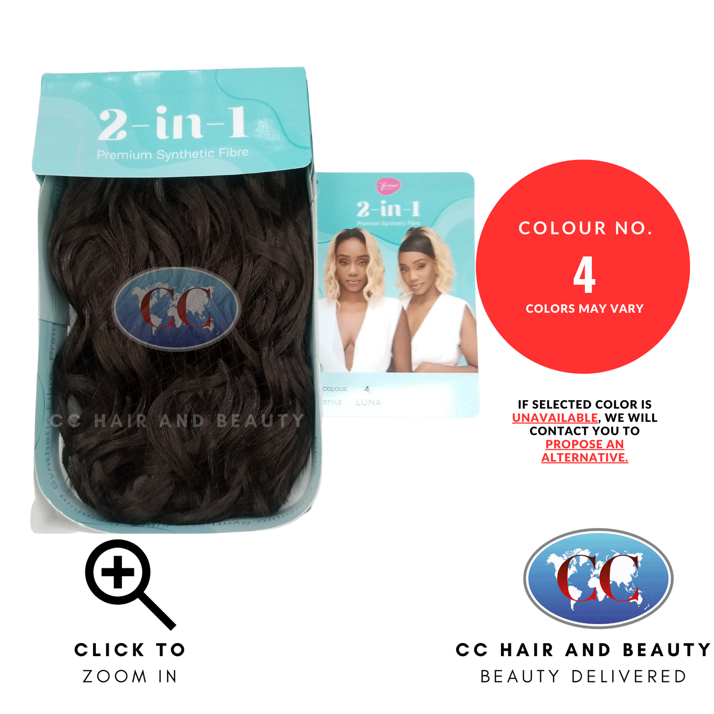 Feme 2-in-1 Synthetic Half Wig and Ponytail - Luna- Colour 4