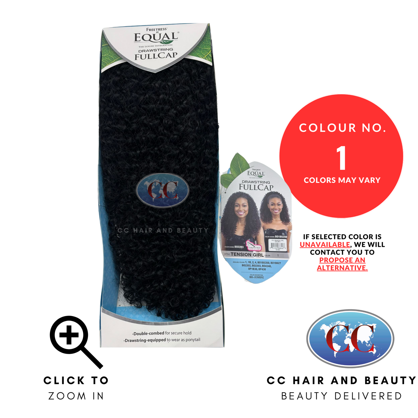 FreeTress Equal Drawstring FullCap Half Wig - TENSION GIRL