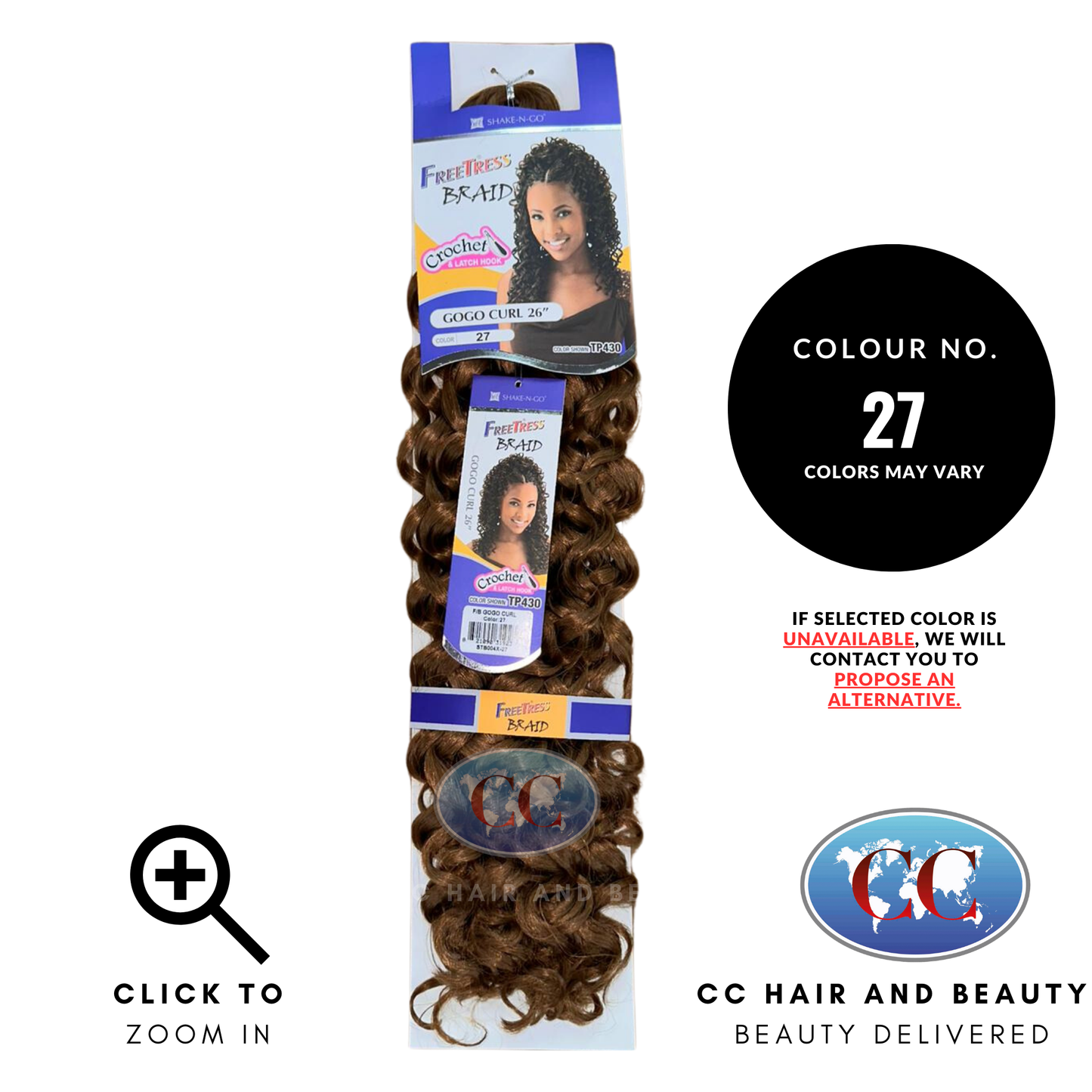 Freetress Bulk Braiding Hair - GoGo Curl 26"-colour 27