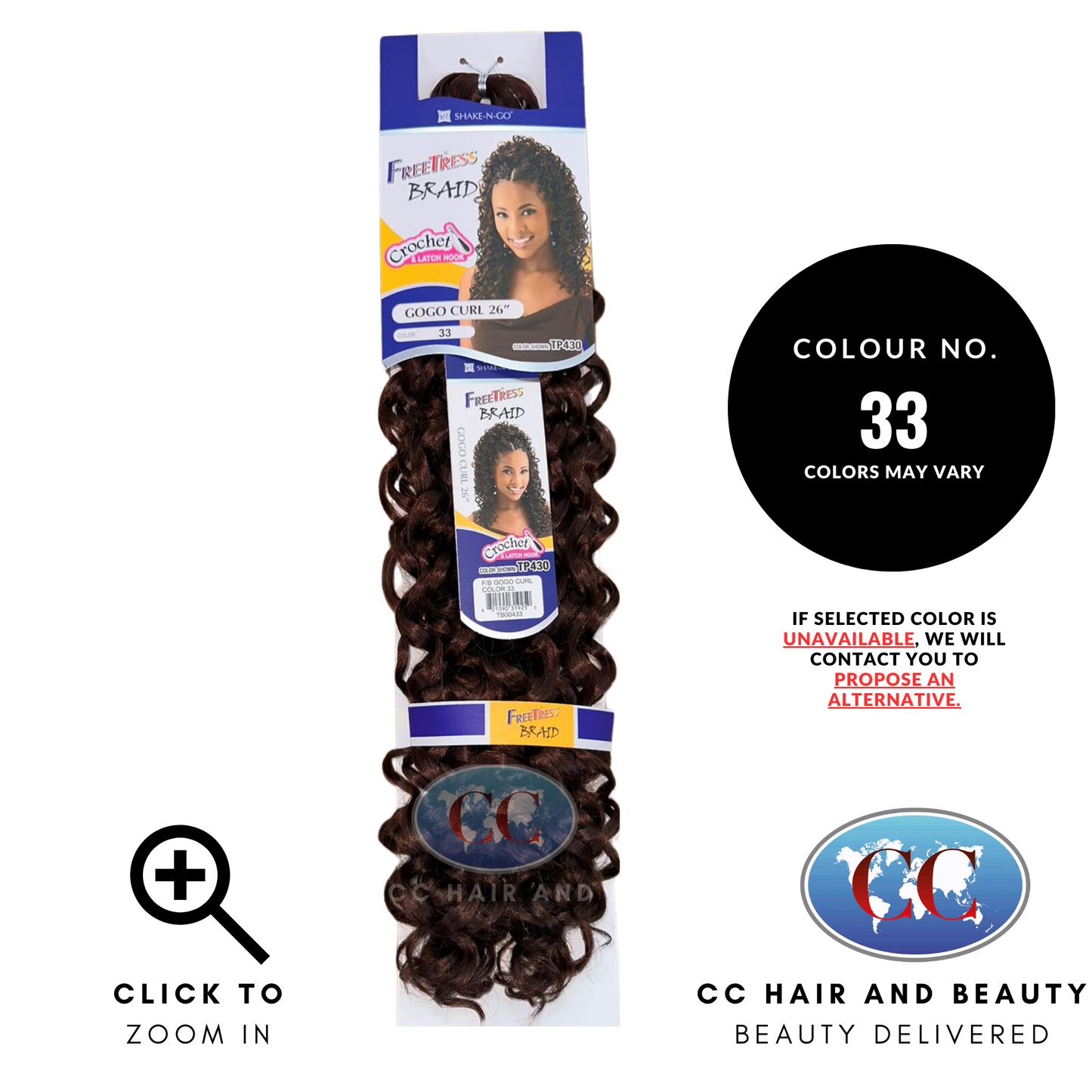 Freetress Bulk Braiding Hair - GoGo Curl 26"-colour 33