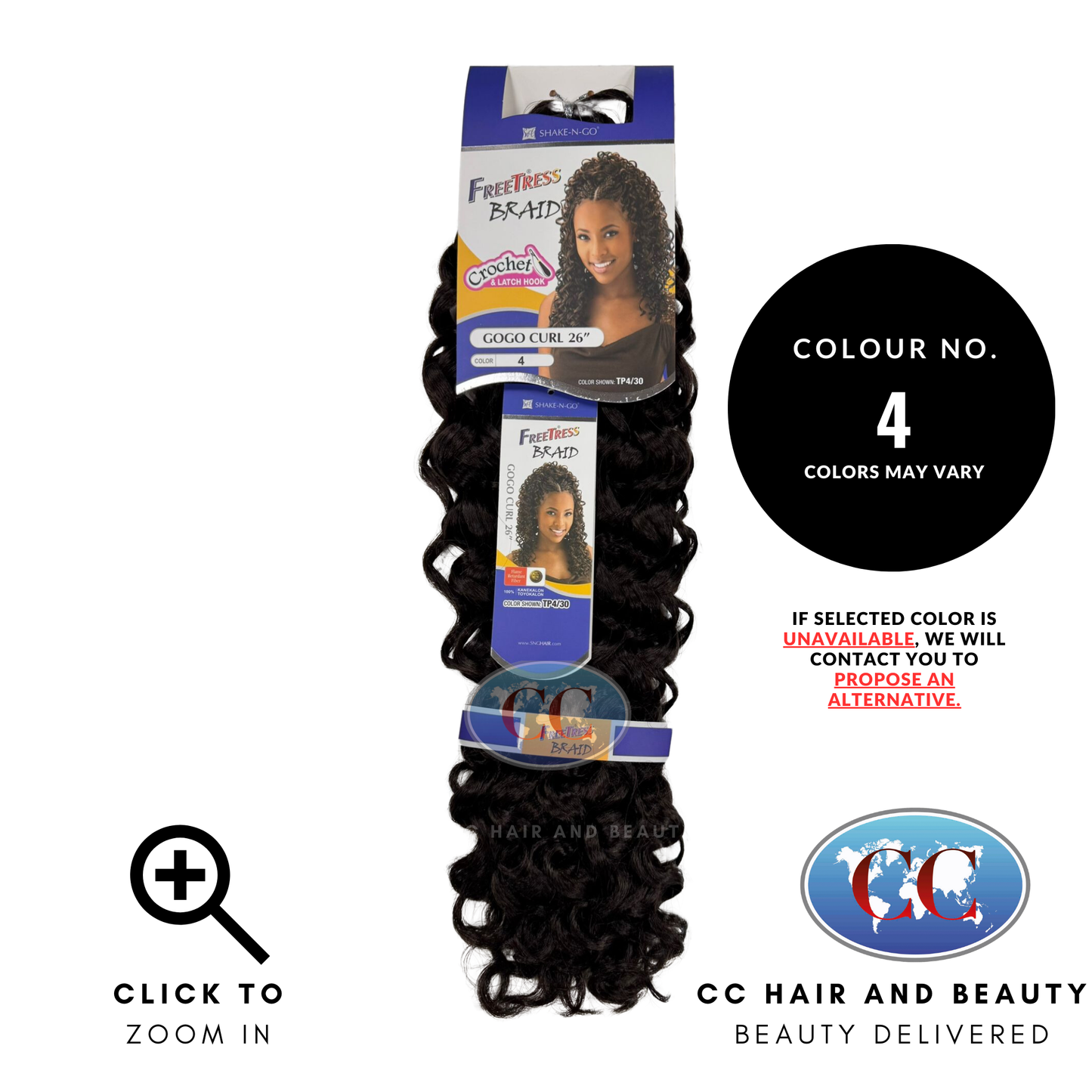 Freetress Bulk Braiding Hair - GoGo Curl 26"-colour 4