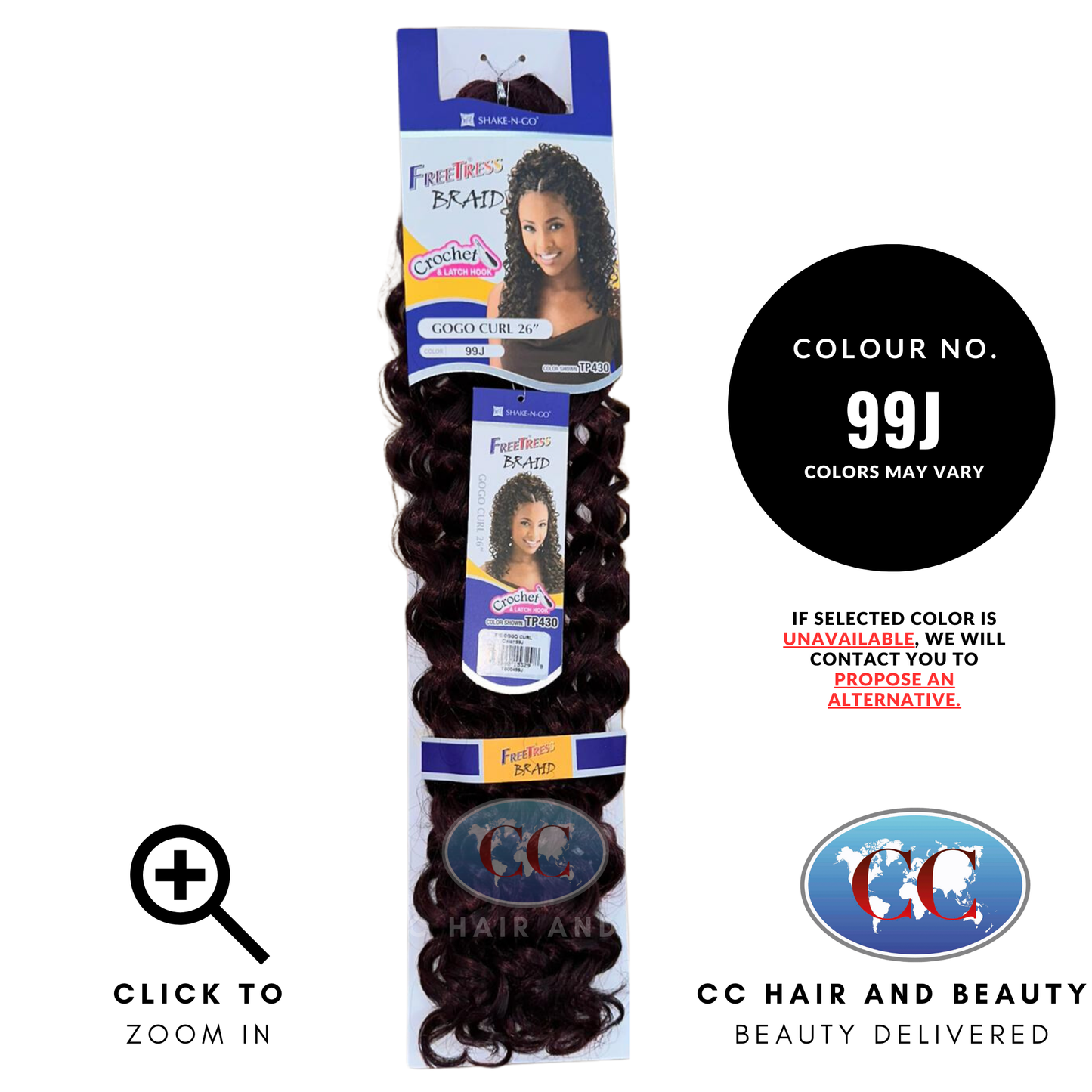 Freetress Bulk Braiding Hair - GoGo Curl 26"-colour 99J