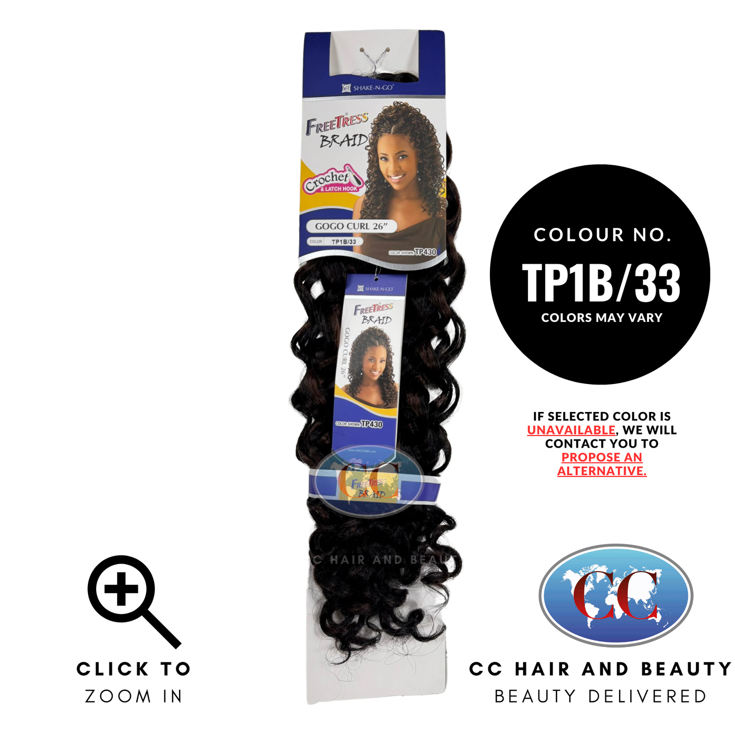 Freetress Bulk Braiding Hair - GoGo Curl 26"-colour TP1B/33