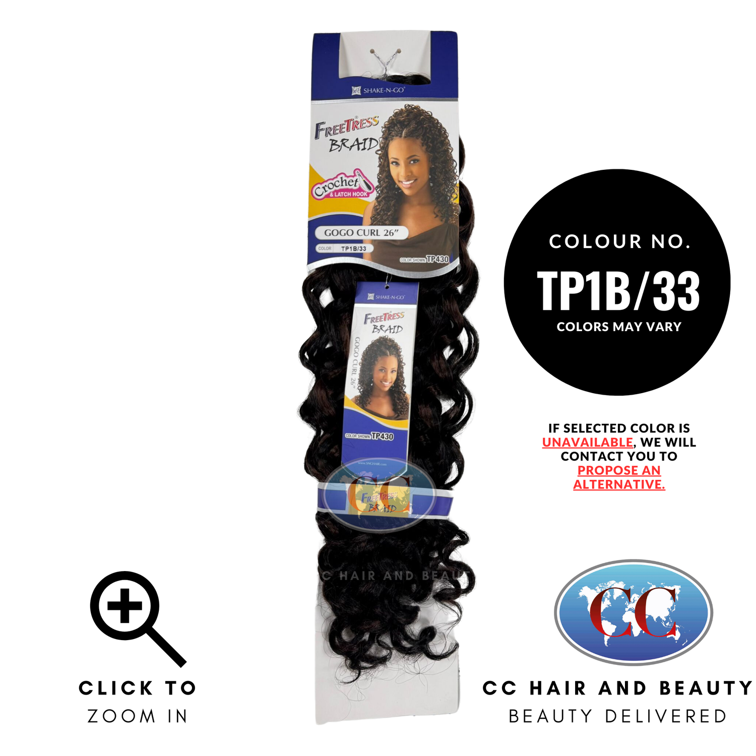 Freetress Bulk Braiding Hair - GoGo Curl 26"-colour TP1B/33