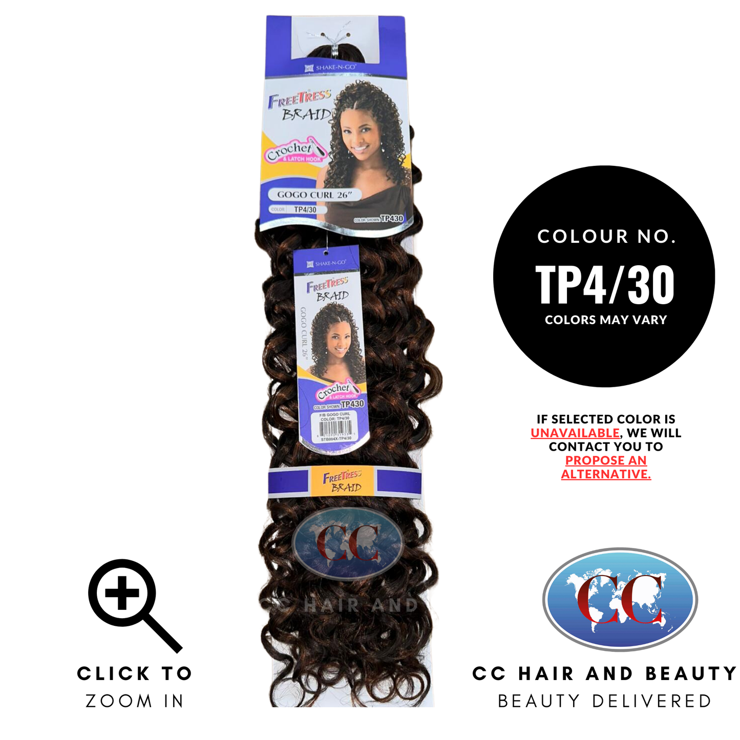 Freetress Bulk Braiding Hair - GoGo Curl 26"-colour TP4/30