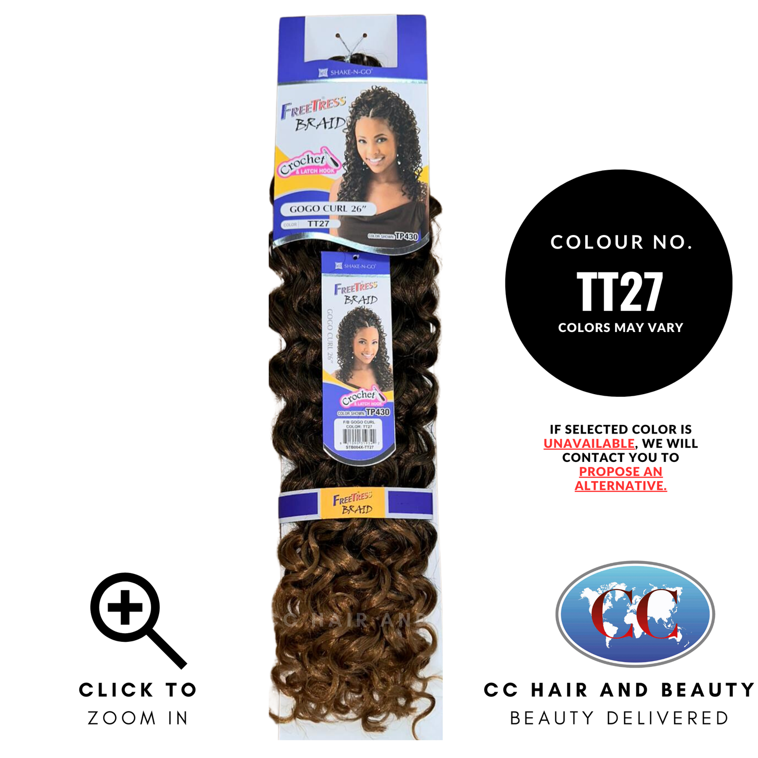 Freetress Bulk Braiding Hair - GoGo Curl 26"-colour TT27