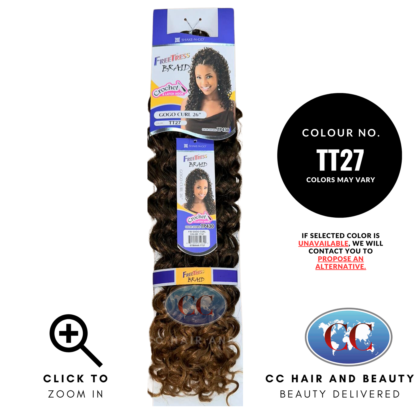 Freetress Bulk Braiding Hair - GoGo Curl 26"-colour TT27