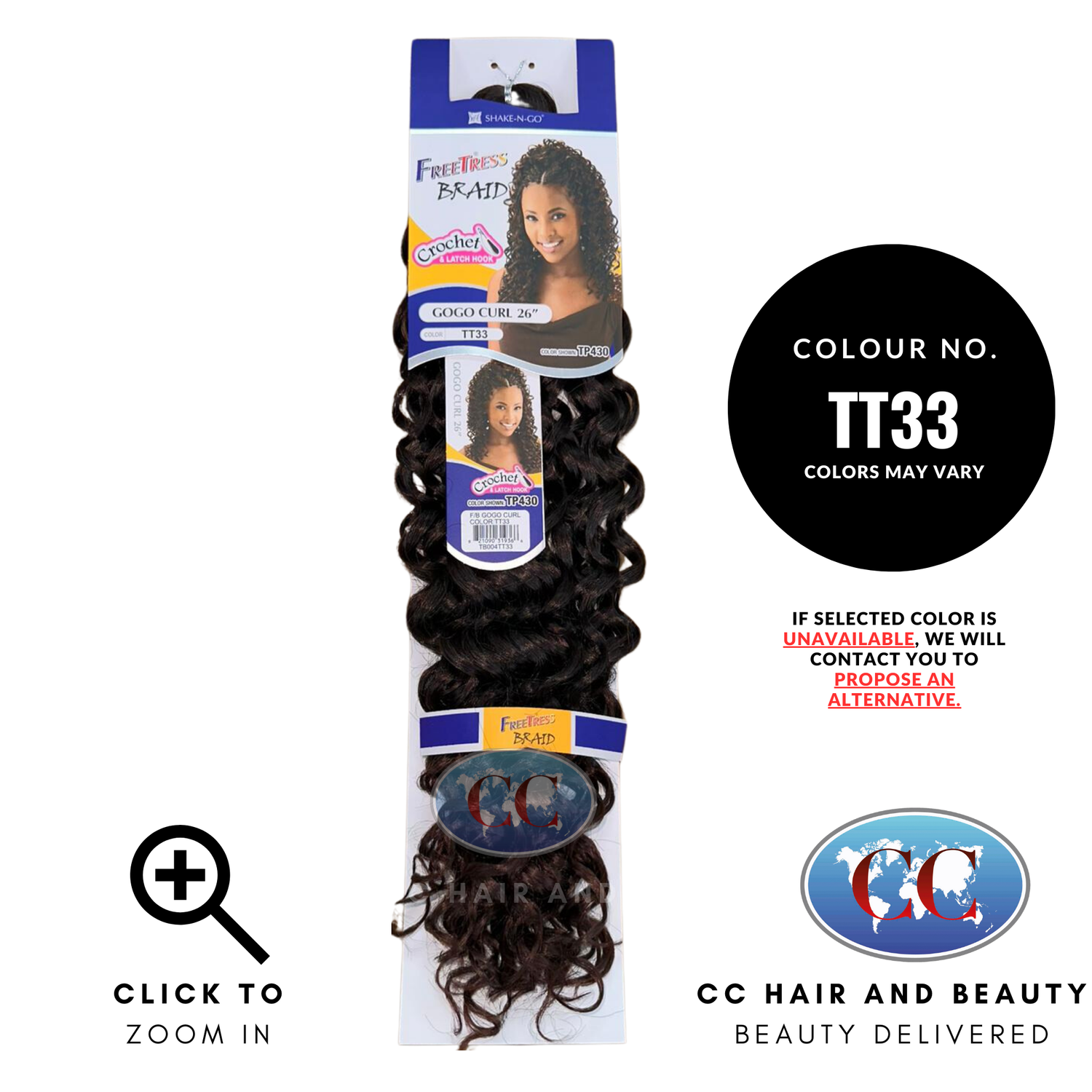 Freetress Bulk Braiding Hair - GoGo Curl 26"-colour TT33